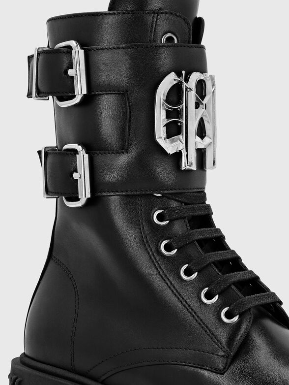 Black leather boots - 4