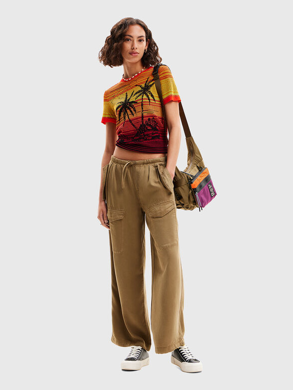 Knitted viscose blend T-shirt  - 2