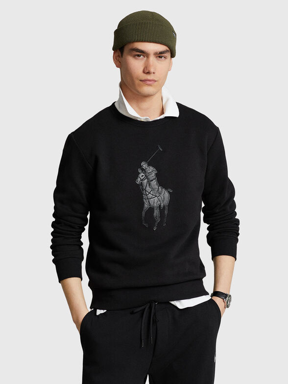 Black sweatshirt with detail - 1
