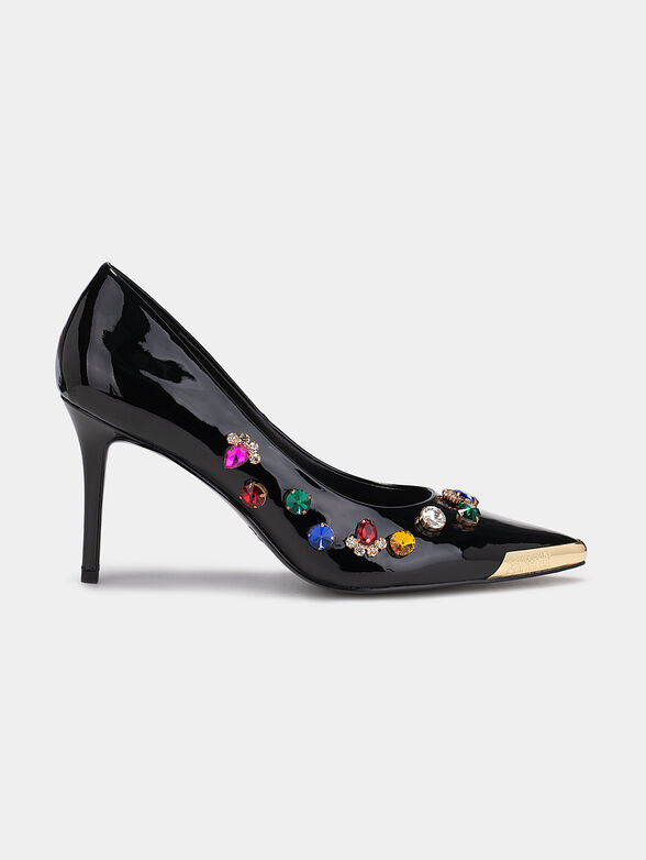 Black shoes with gemstones - 1
