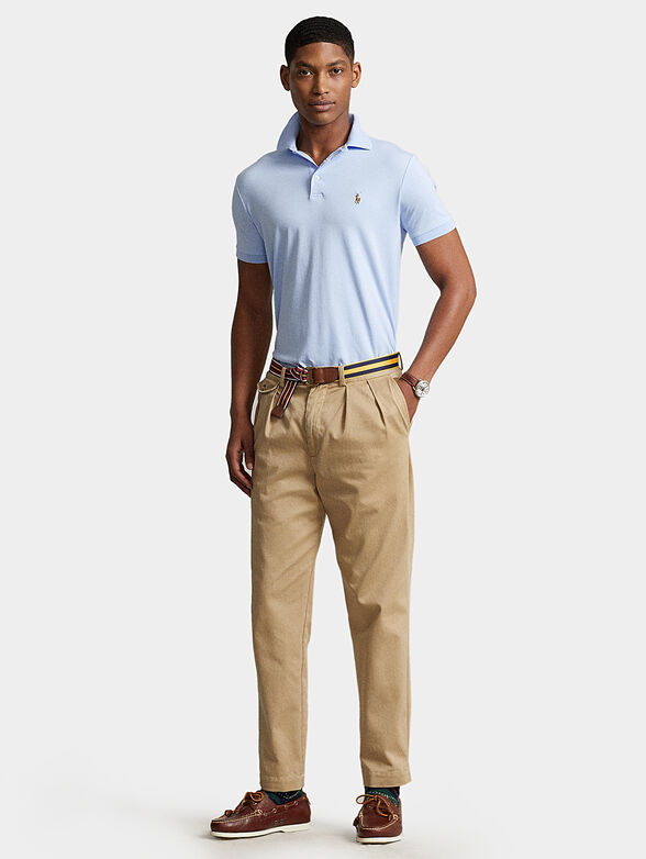 Polo-shirt in pale blue color with short sleeve - 2