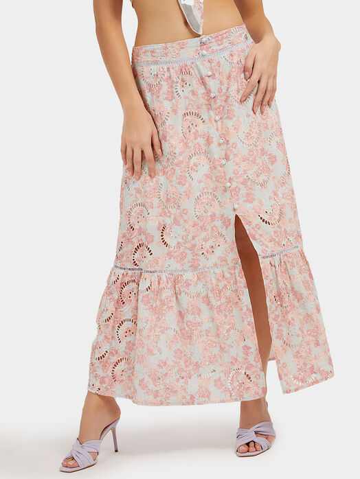SMERALDA maxi skirt with embroidery