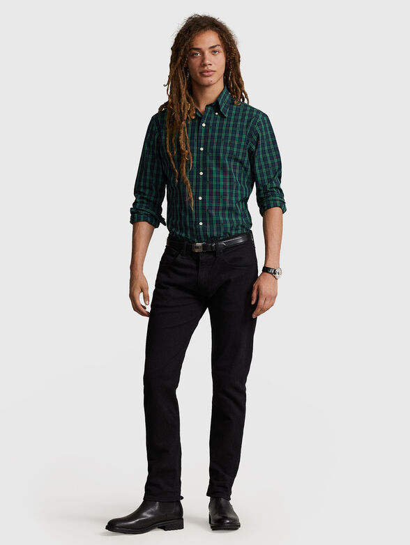 Cotton shirt with checked print - 2