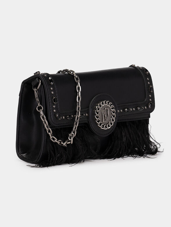 Crossbody bag with feathers and rhinestones - 4
