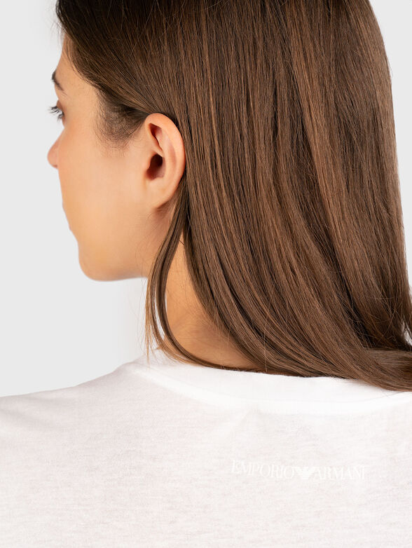 T-shirt with oval neckline and print - 4