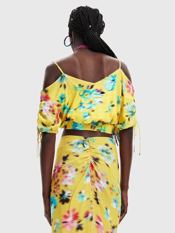 BETTY blouse with laces in yellow color - 3