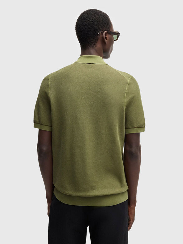 Cotton polo shirt in blue - 3