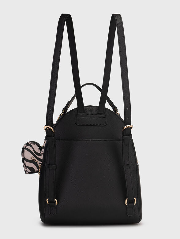 Black backpack with accent accessories - 2