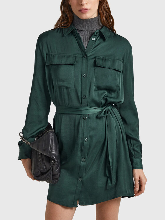 Mini dress type shirt in dark blue color - 1