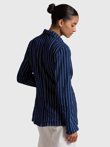 Blue striped cotton jacket - 3