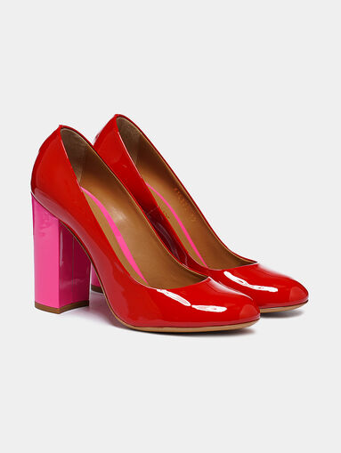 Red decollete shoes with a contrasting heel - 5