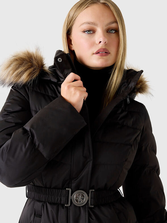 Long hooded puffer jacket - 3