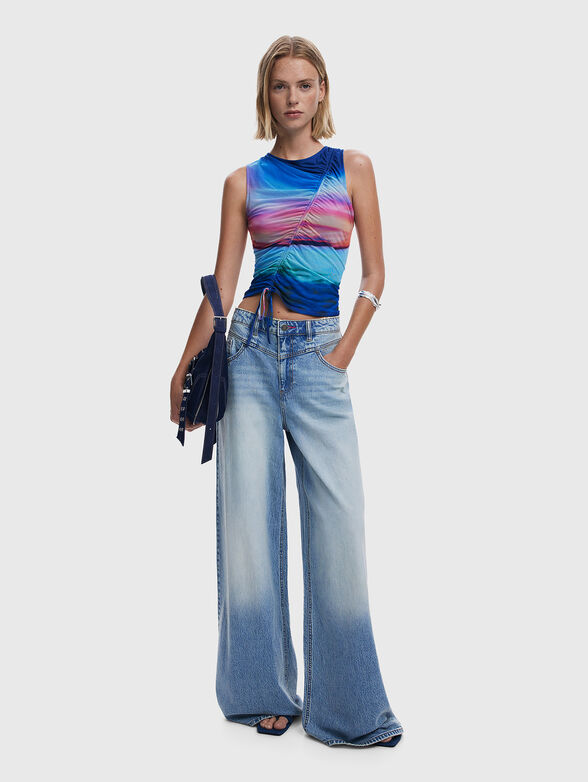 Wide-leg jeans with a washed effect  - 6