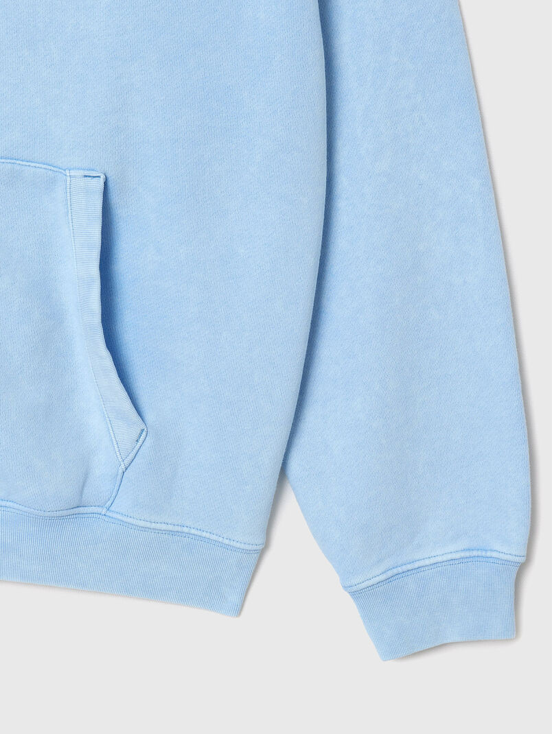 Light blue hooded sweatshirt with zip - 3