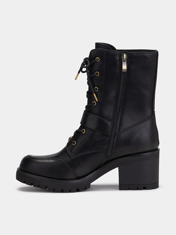 Black ankle boots with logo buckle - 4