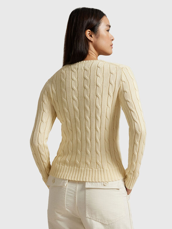 Cable knit cotton crew neck jumper - 3