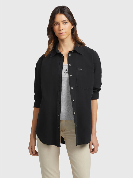 Black shirt with oval hem - 1