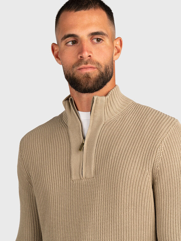 Cotton sweater with zip - 3