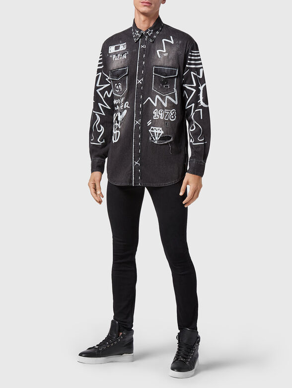 LS GRAFFITI denim shirt - 4
