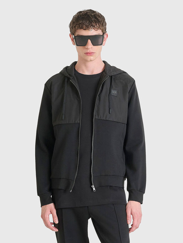 Transitional jacket with hood and logo - 1