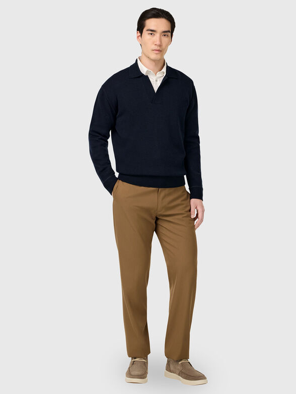 Knitted wool and cashmere polo shirt - 2