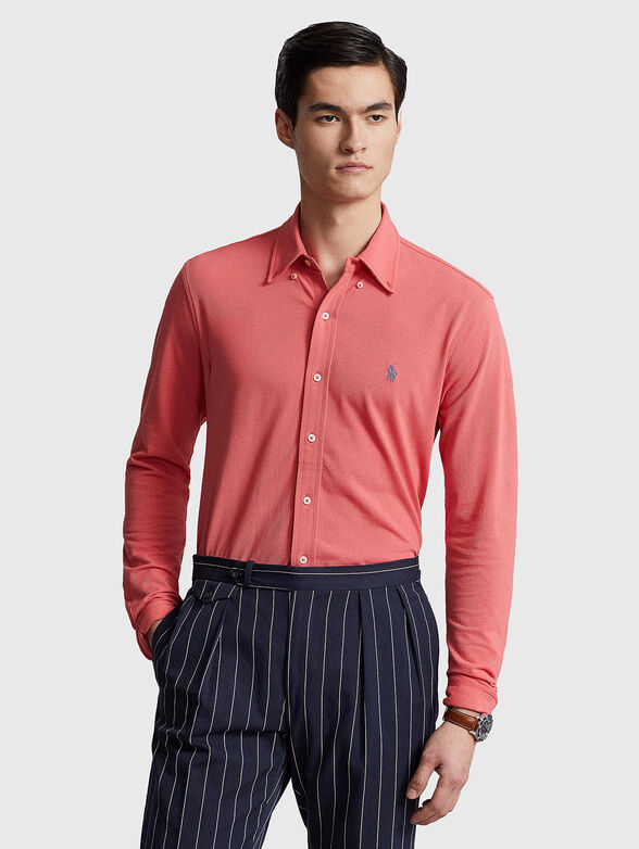 Embroidered-logo shirt  - 1