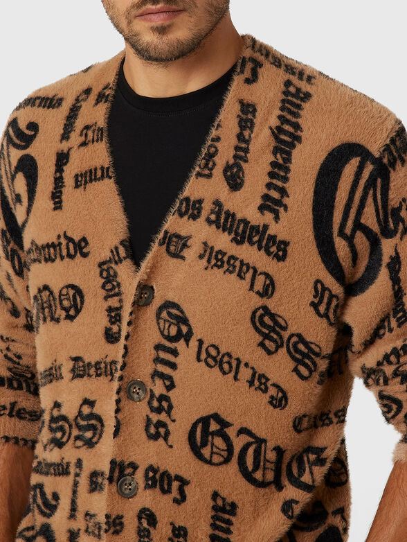 Cardigan with accent lettering inscriptions - 4