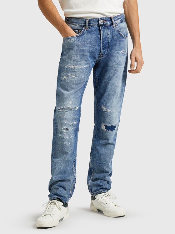 Blue jeans with ripped details - 1