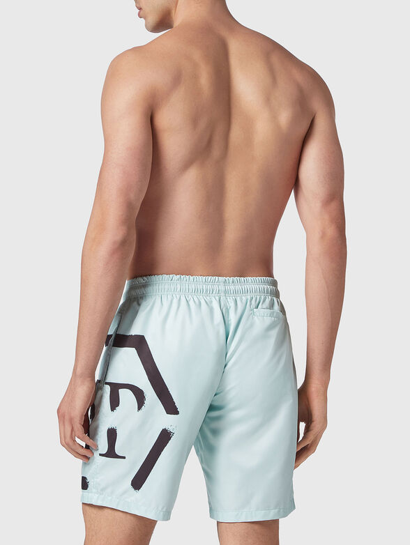 HAWAII pale blue beach shorts with print - 2