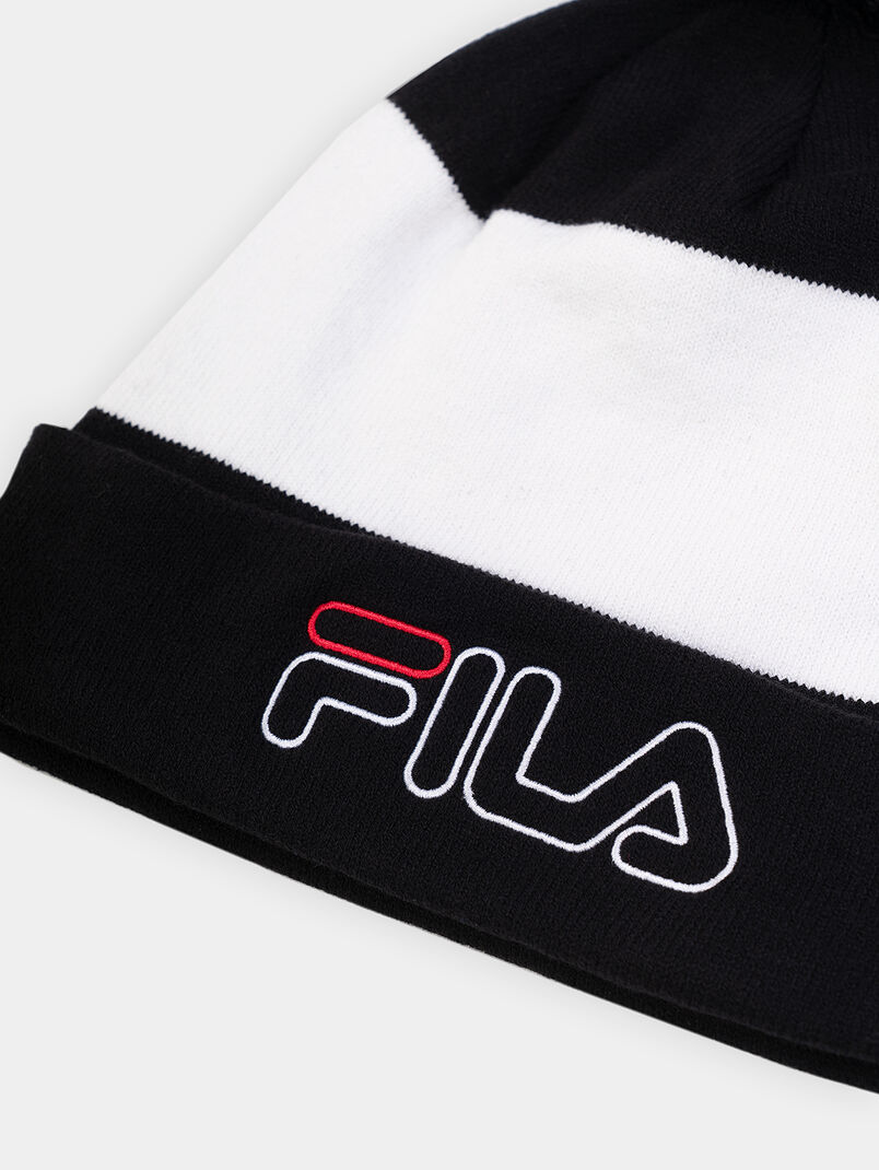 SLOUCHY unisex knitted beanie with color-block effect - 3