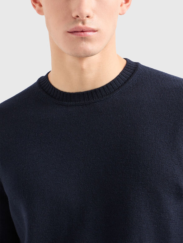 Dark blue wool sweater - 4
