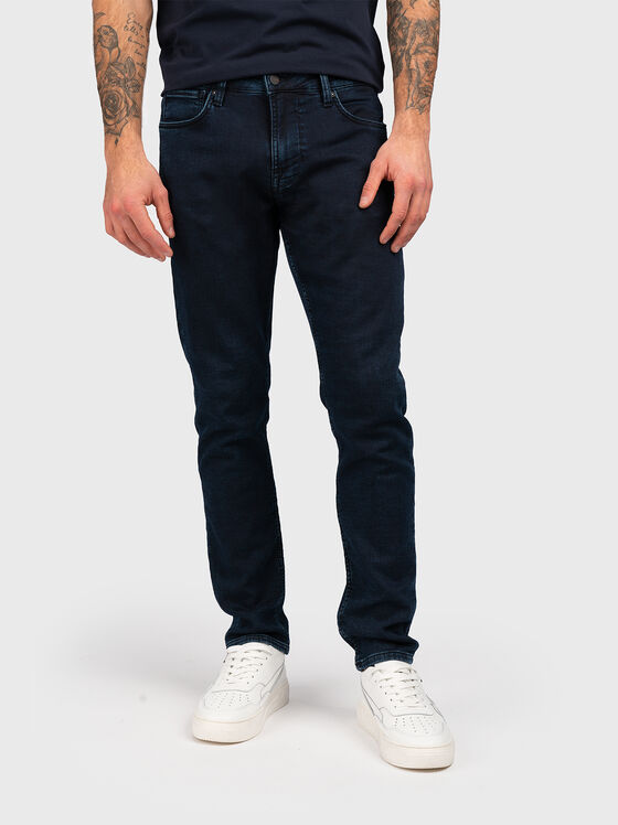 Dark blue slim jeans - 1