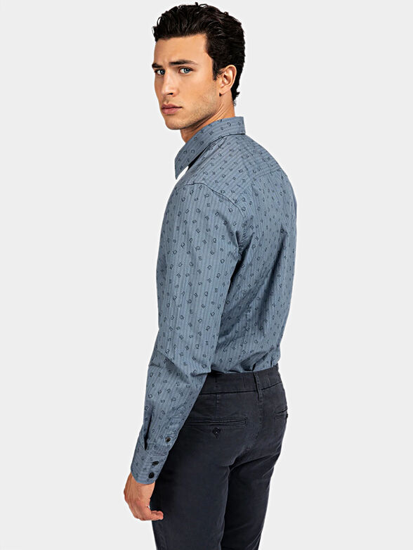 Cotton shirt with logo print - 3