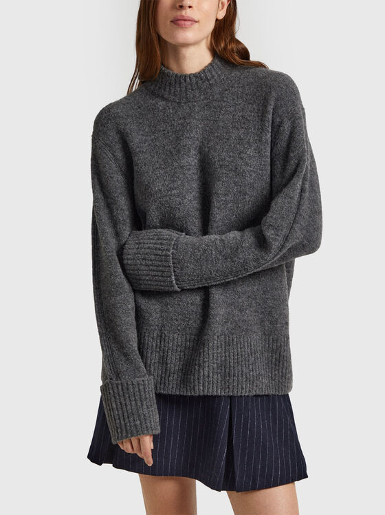 Сив пуловер DENISSE от вълнен бленд - 1