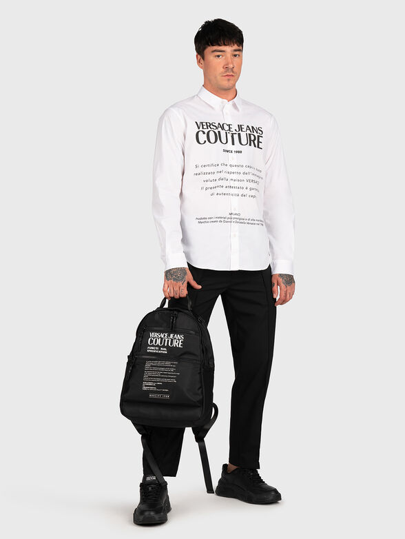 White shirt with maxi logo print - 2