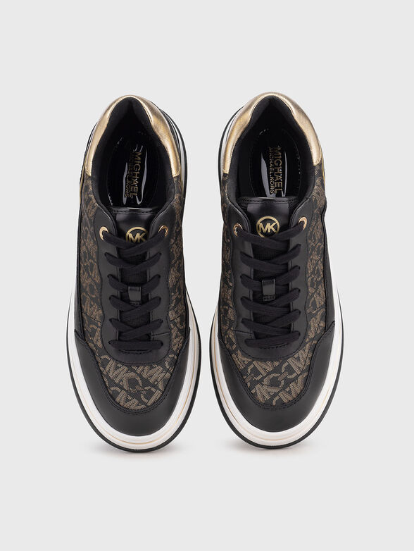 Leather sports shoes with logo print - 6