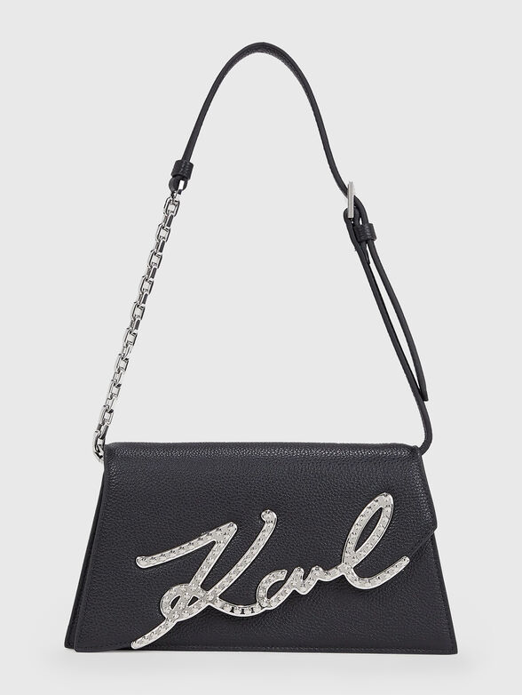K/SIGNATURE eyelets leather shoulder bag - 1