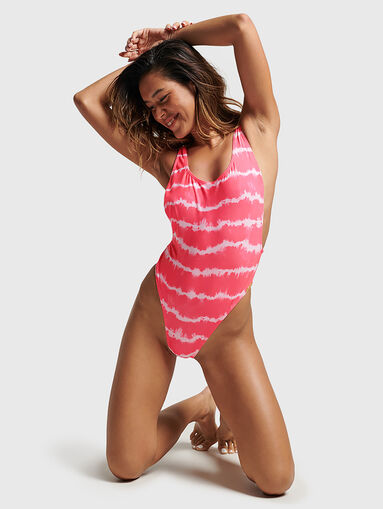 One-piece swimsuit with tie-dye effect - 4