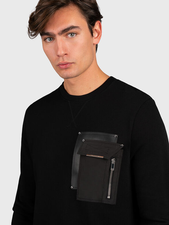 Sweater with leather detail - 3