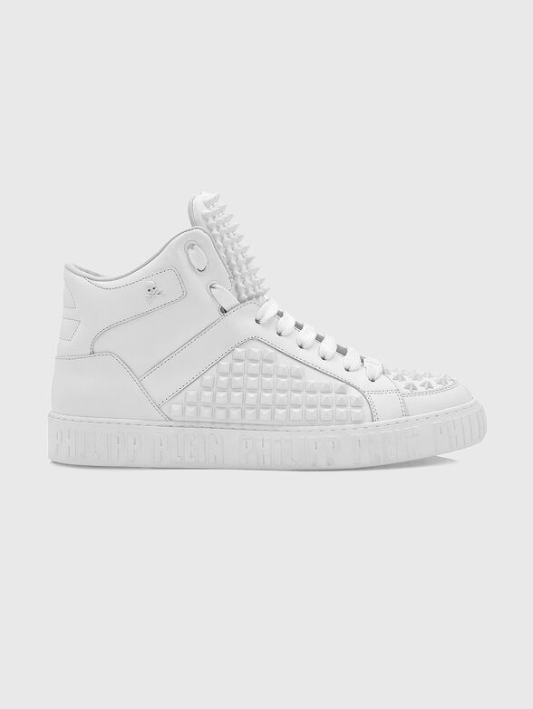 High leather shoes with eyelets - 0