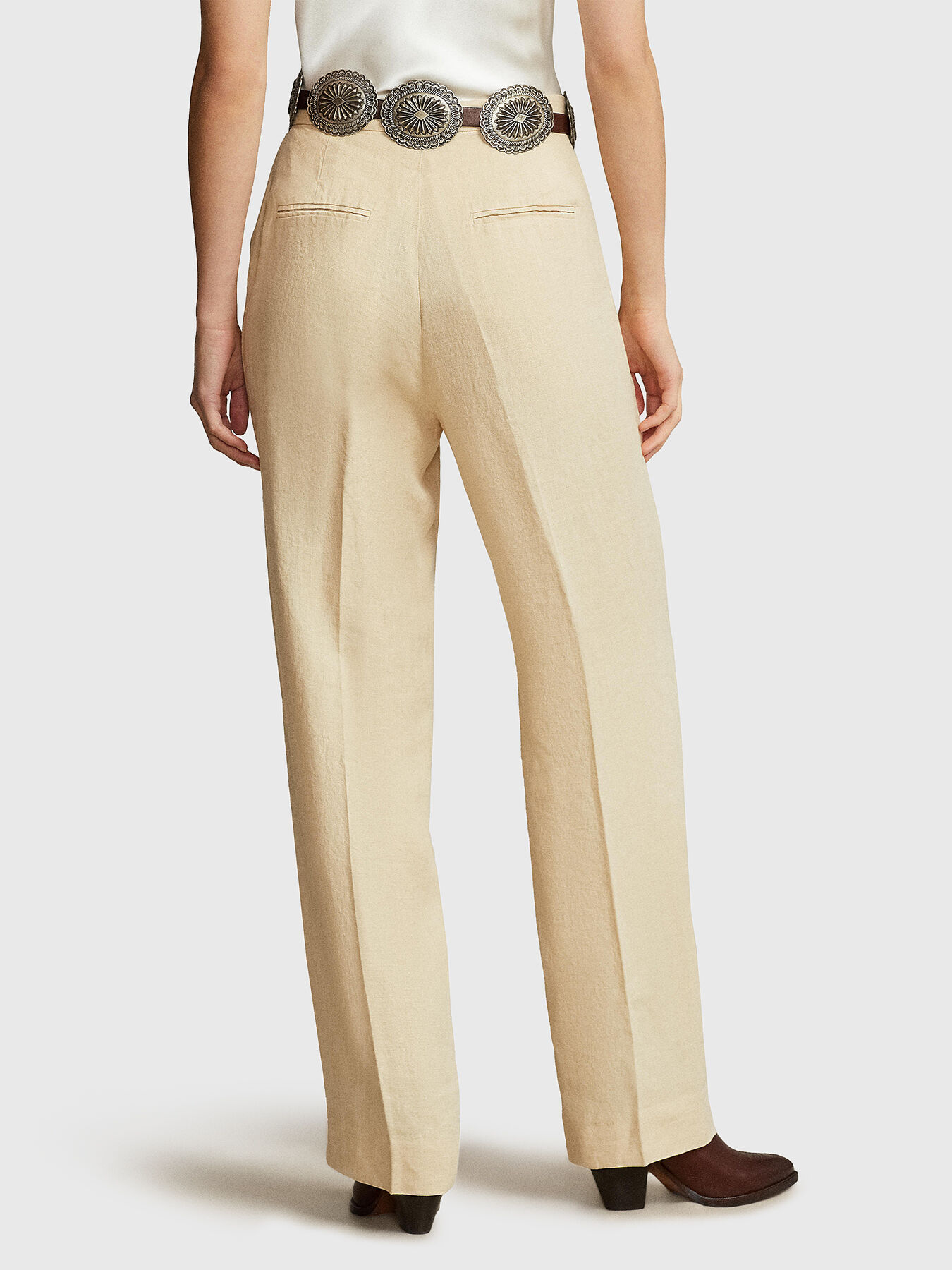 パンツ RALPH LAUREN Women Straight Pants 211873988 001 Beige Lauren Ralph Lauren Women's Pleated Wool-Blend Twill