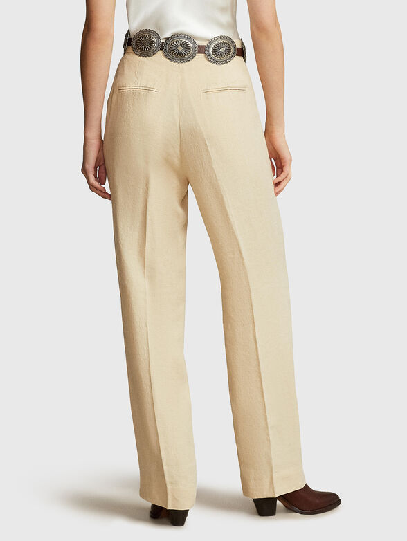 Linen trousers in ecru colour - 2