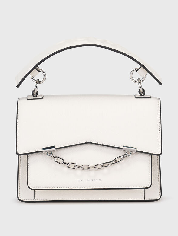 K/SEVEN GRAINY beige leather crossbody bag - 1