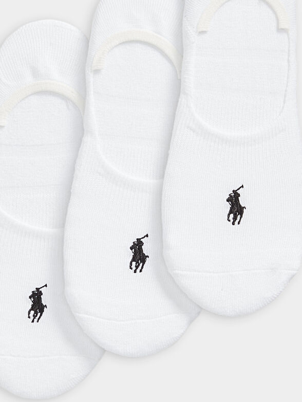 Set of three pairs of white socks with logo - 2