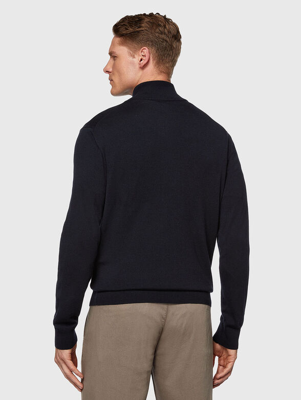 Dark blue wool cardigan - 3