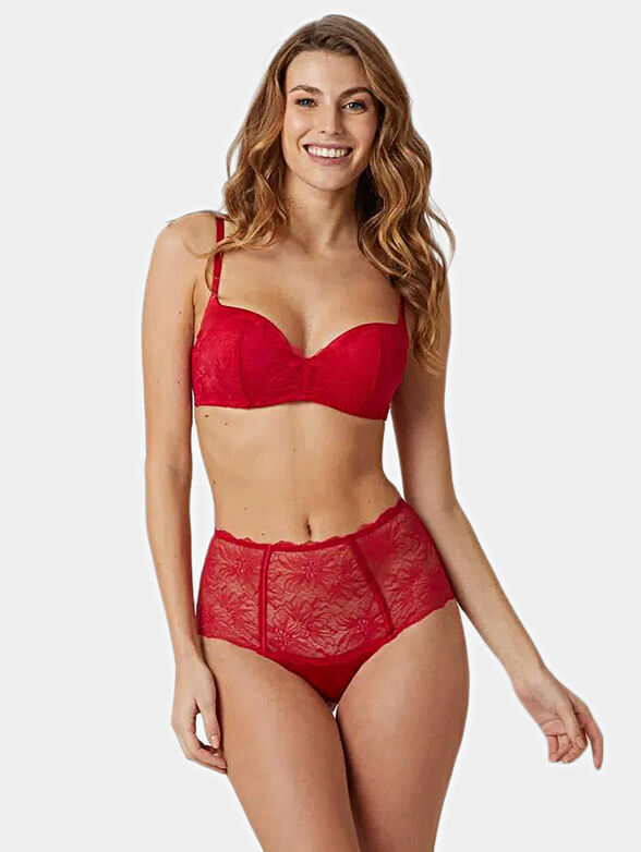 Red bra with lace - 1