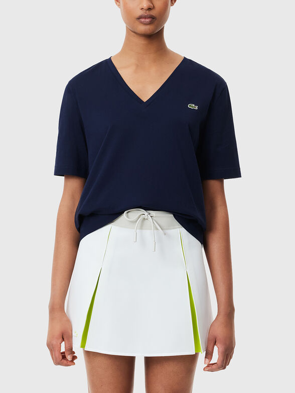 Black T-shirt with V-neck - 1