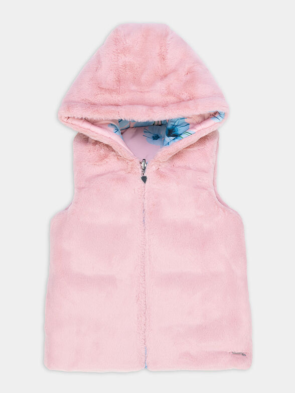 Reversible vest with hood and zipper - 4