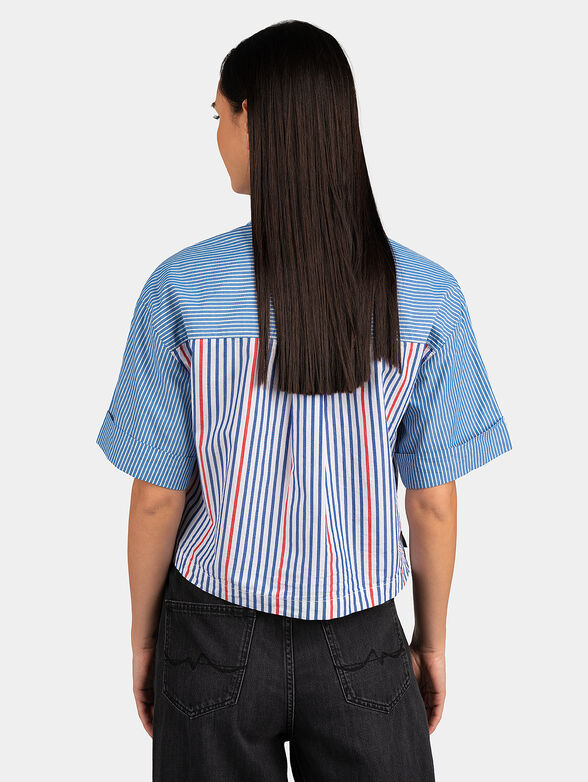 NEKANE striped shirt with accents in red color - 3