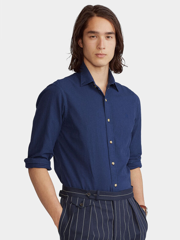 Blue cotton shirt - 1